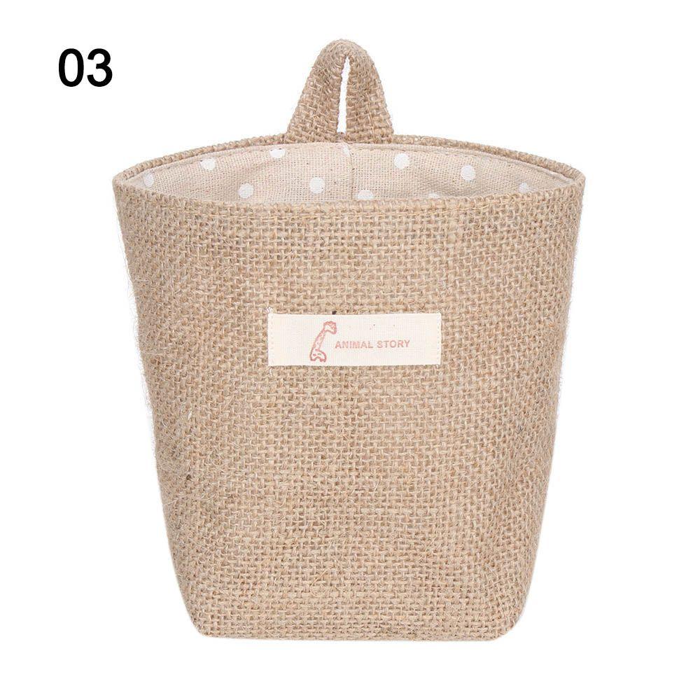 

Органайзер для косметичного приладдя Настільна коробка для зберігання Підвісна кишеня Лляна сумка для зберігання Кошик для зберігання 3