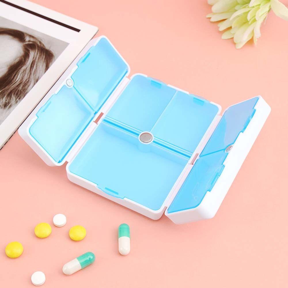 Waterproof Magnetic Pill Box Weekly Medicine Pill Box Compartments Storage Container Magnetic Pill Case