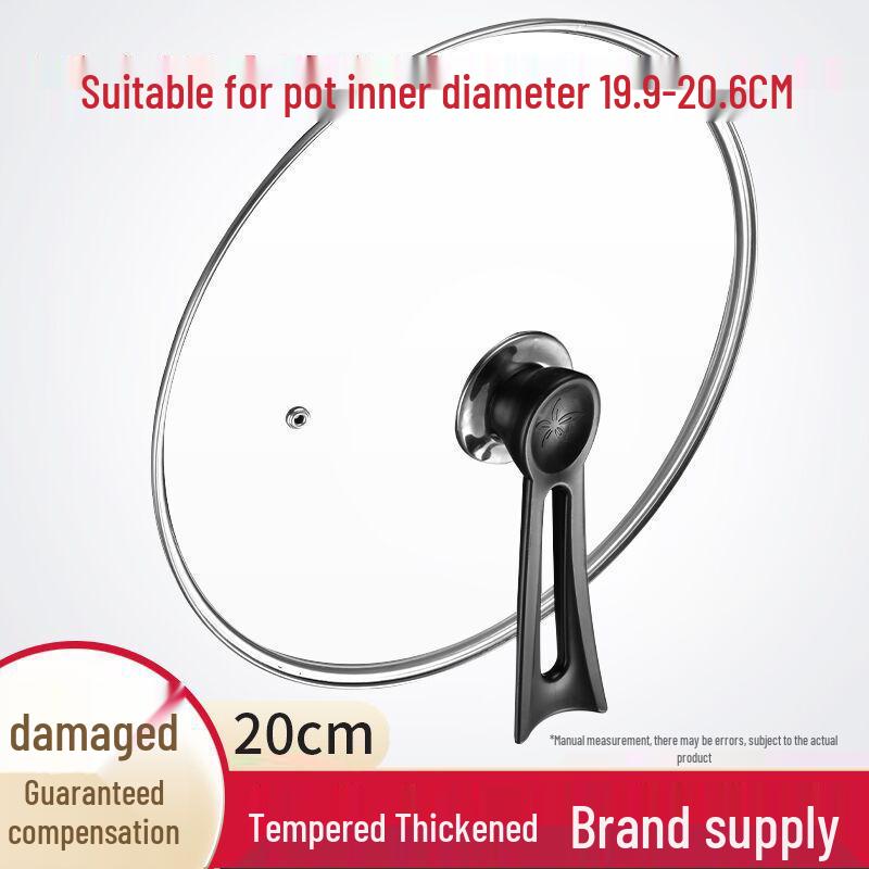 Universal Tempered Glass Stainless Steel Lid for Flat-Bottomed Pans and Woks