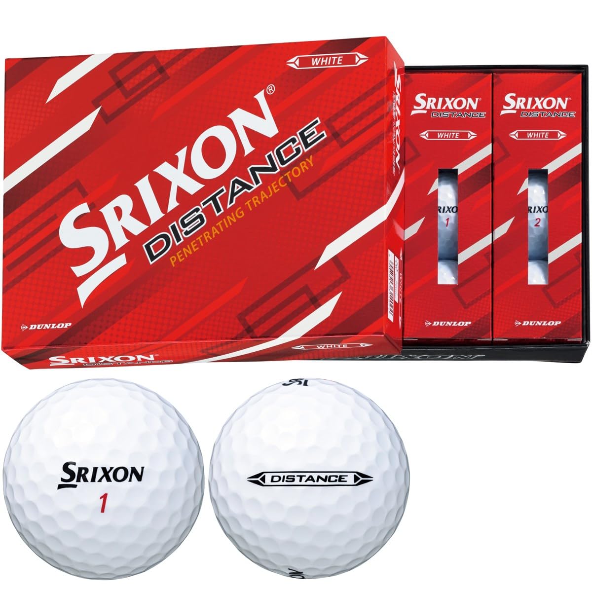 

Dunlop SRIXON DISTANCE 3 дюжины 3 дюжины белых мячей, набор, (36 Шариков), белый