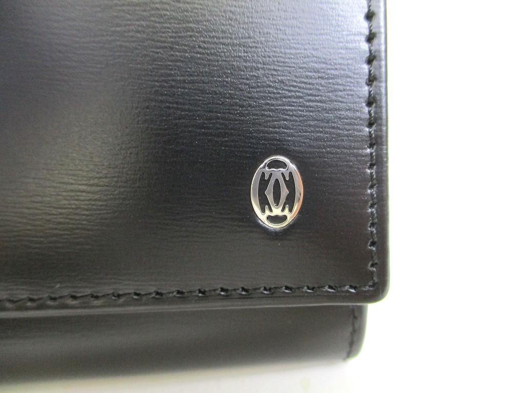 Portamonete Autentico Cartier Pasha de Cartier in Pelle Nera #9869 Scatola Aperta