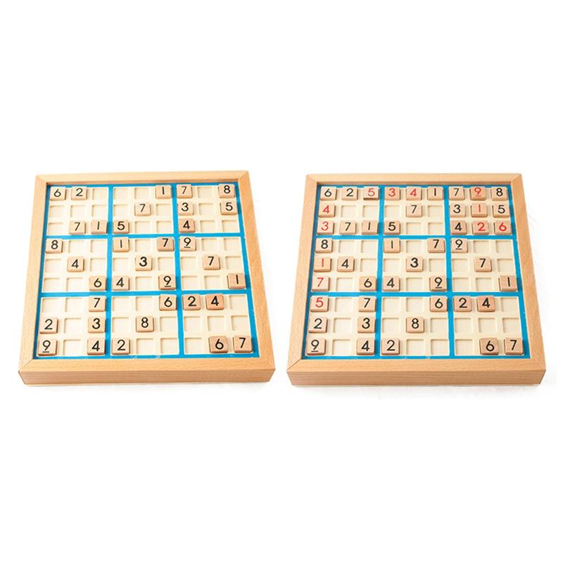 Dřevěná hra sudoku se čtyřmi šesti devíti mřížkami, šachová hádanka, logické myšlení dospělých, výzva pro inteligence pro stolní počítače