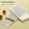 Handun 250-Pack Stainless Steel Flat BBQ Skewers with Wooden Handle