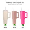 6 pack Replacement Straws for Stanley 40oz Adventure Quencher Travel Tumbler, Reusable Plastic Straws with Cleaning Brush