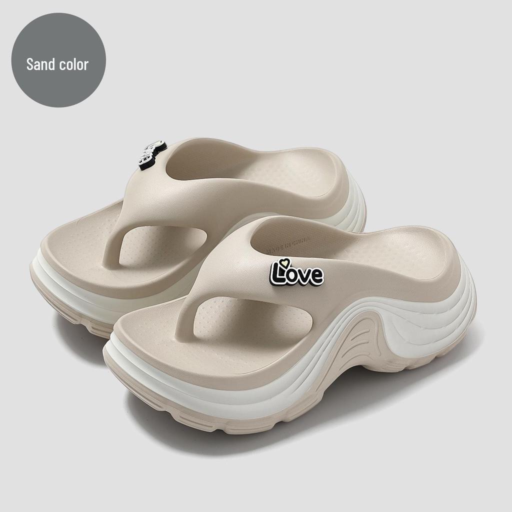Modieuze Dames Slippers met Dikke Zool voor de Zomer, Antislip Strand- & Huisbadkleding, Geschikt voor Koppels