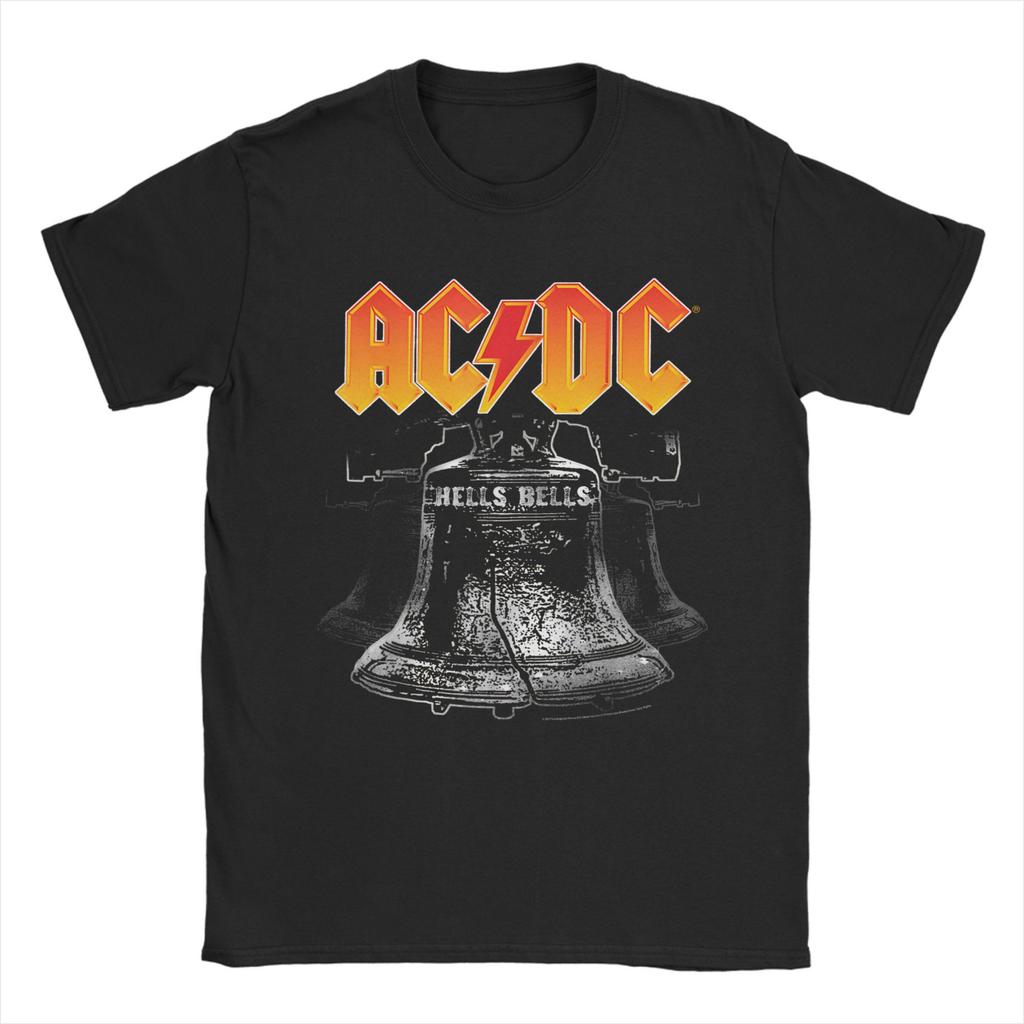Crazy AC Rock Music Band T-Shirt for Men Round Collar 100% Cotton T Shirts DC PWRUP Stage Lights Short Sleeve Tee Shirt Clothes