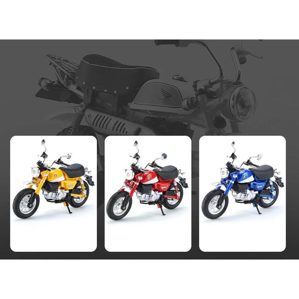 1/12 Honda Monkey 125 Alloy Motorcycle Model Die Cast Toy Vehicle Simulation Sound and Light Off Road Autocycle Collection Toys