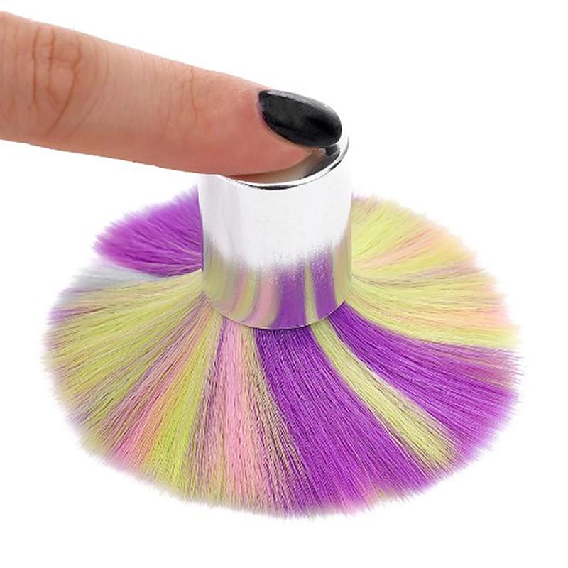 Soft Nail Cleaning Brush Rainbow Uv Gel Powder Dust Remover Cleaner Brush Tools