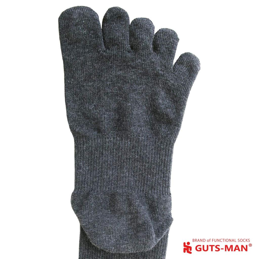 Gutsman Thinnest Force Organic Size L Midnight Gray Five-Toe Socks, Self-Defense Cotton, Deodorizing, (27-29cm),