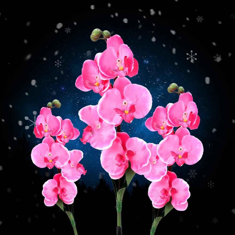 Waterproof Solar Moth Orchid Light Activated Yard LED Lamp Garden Pathway Lawn Light
