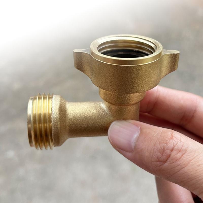 Universal 3/4 Inch Brass Garden Hose Link Bend Adapter Elbow Fitting Leak Proof Design for Irrigation Outdoor & Yard Use