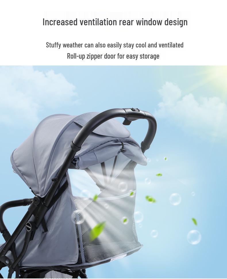 He Bao Baby Stroller: Reinforced Two-Way, One-Key Folding, High-Landscape Pram