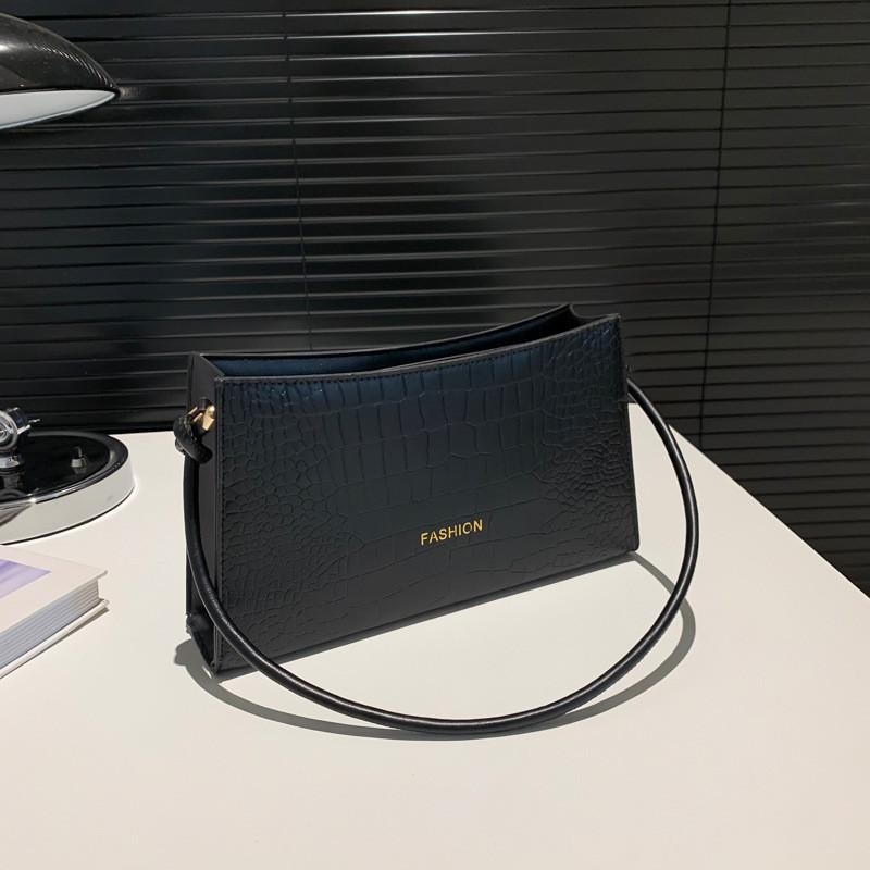 Весна 2024 Новая Мода Уличный Стиль Pu Сумка Через Плечо Женская Маленькая Квадратная Сумка чёрный