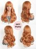 Synthetic Heat-resistant Halloween Orange Bangs Wig 20 Inch Long Wavy Curly Hair For Women (Daily , Daily Party ,Cosplay) Use