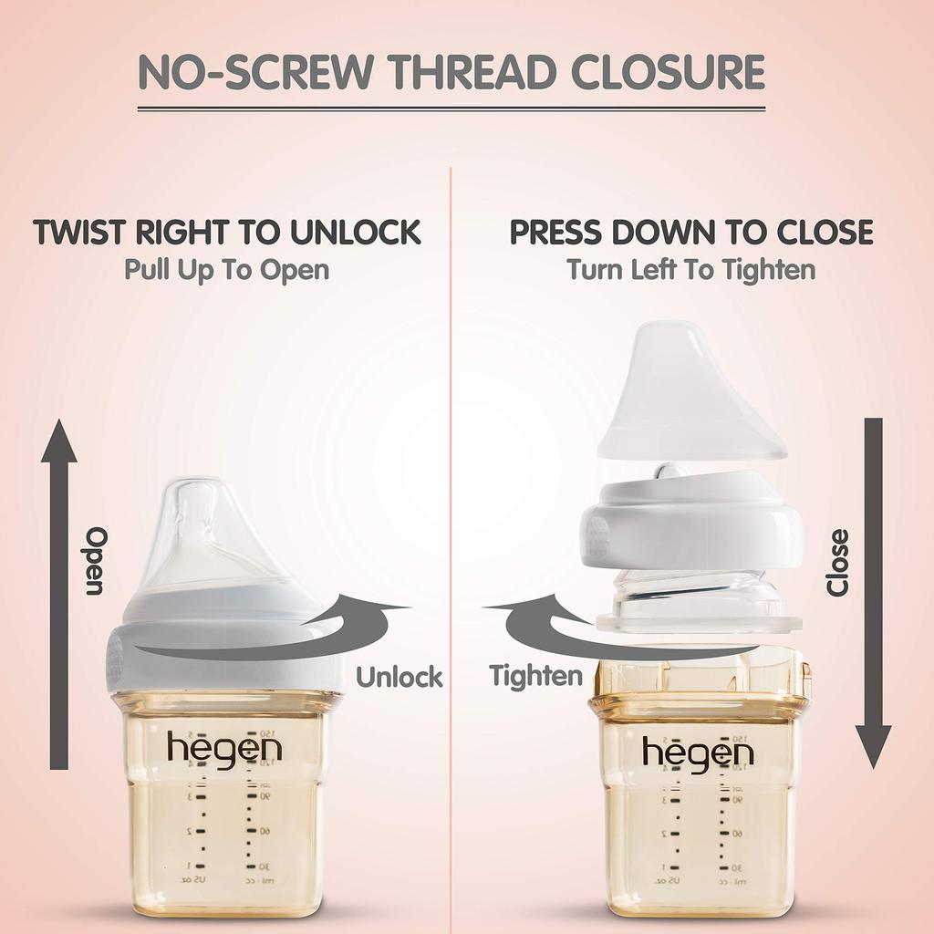 Hegen PCTO Press Close Twist Baby-Flasche PPSU Langsamer Fluss Teeto 150ml/5oz