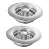 2Pcs Kitchen Sink Drain Strainer and Stopper Kits Plugs Metal