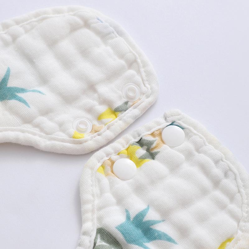 Pure Cotton 360° Baby Saliva Bib - Six-Layer Petal Design