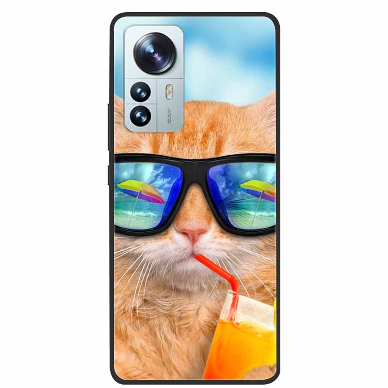 For Xiaomi 12T Pro Phone Case Cover Lion Wolf Black Soft Silicone Case For Xiaomi 12T Pro Back Cover Case 12 T 12TPro Funda Capa