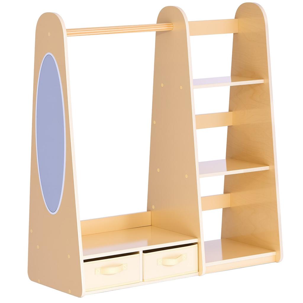 VEVOR Kids Dress Up Storage, with Mirror, Dress Up Closet, Toddler Wardrobe Closet for Little Girls, Armoire with Shelves & Bottom Tray