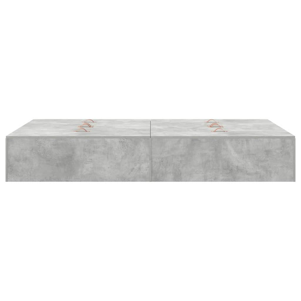 Storage Bed Frame Concrete Gray 120 x 190 cm Particleboard