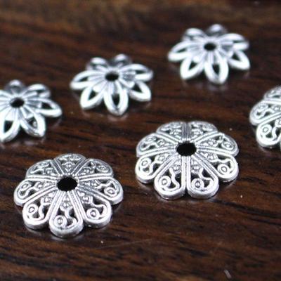 Tibet Gümüşü Çiçek Tepsi Ara Boncuklar: Budist Tespih Bileklik Kendin Yap Takı Aksesuarları