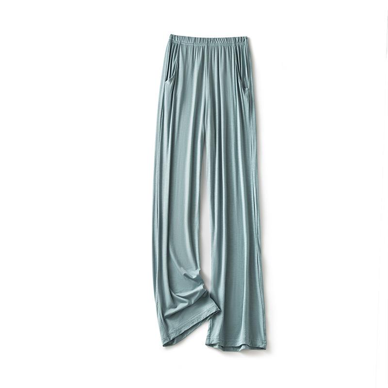 

Жіночі модальні штани з широкими штанинами та еластичною талією - Легкі, вільні та універсальні для дому чи вулиці Large зелений