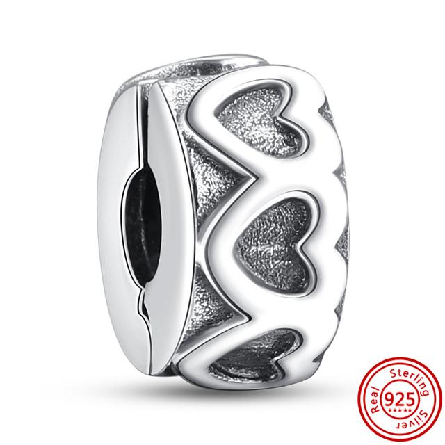 Νέα 925 Silver Heart ψηλοτάκουνα Animal Pavé Beads Fit Charm βραχιόλι Γυναικεία μόδα κοσμήματα