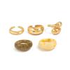 Ingemark 5Pcs/Set Y2K Boho Resin Acrylic Finger Rings for Women New Trend Vintage Alloy Adjustable Ring Daily Couple Jewelry Men