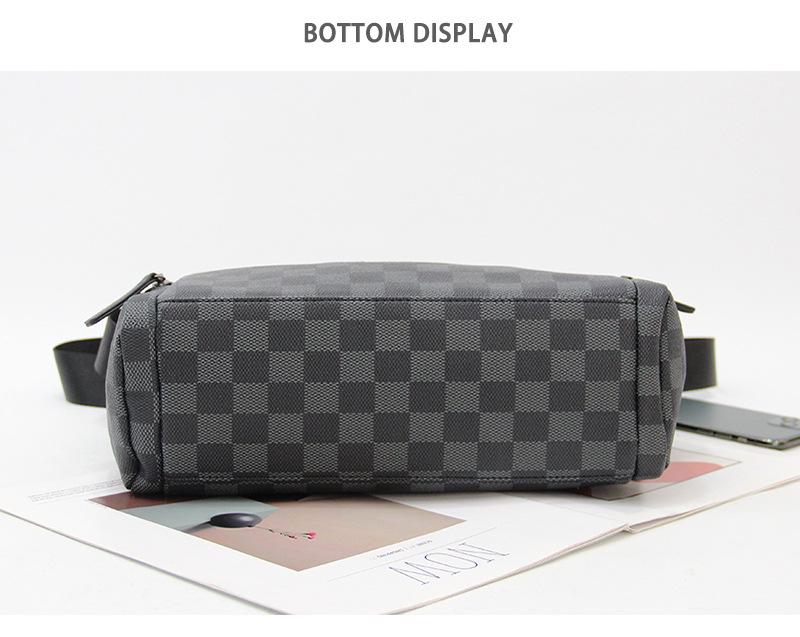 Men's Plaid Crossbody Shoulder Bag - Casual Korean Style Messenger Bag