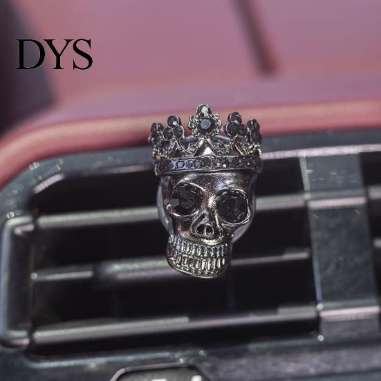 Durable Alloy Air Freshener Halloween Car Vent Clip, Metallic Skull Bat Automotive Interior Decoration Charm, Cool Auto Aroma Diffuser for Gothic