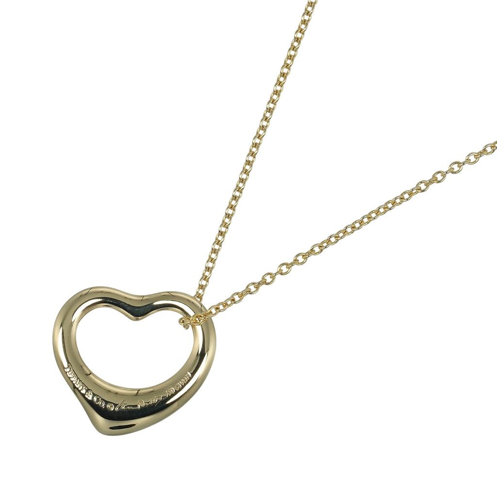 TIFFANY&Co. Open heart Necklace K18 yellow gold 4.35g Women Used