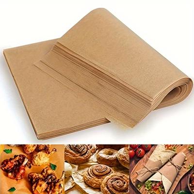 1 Set of 100 Pcs Parchment Baking Paper - Non - Stick Brown Wax Paper for Cooking, Barbecue and Steaming