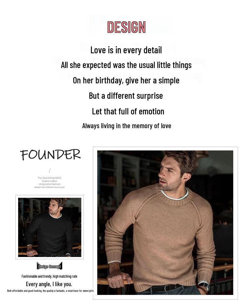2024 Men's Autumn/Winter Casual Solid Knit Sweater