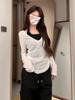 Small fresh mint green V-neck sunscreen shirt women's summer light and thin Tencel long-sleeved blouse slim-fitting bottoming top T-shirt