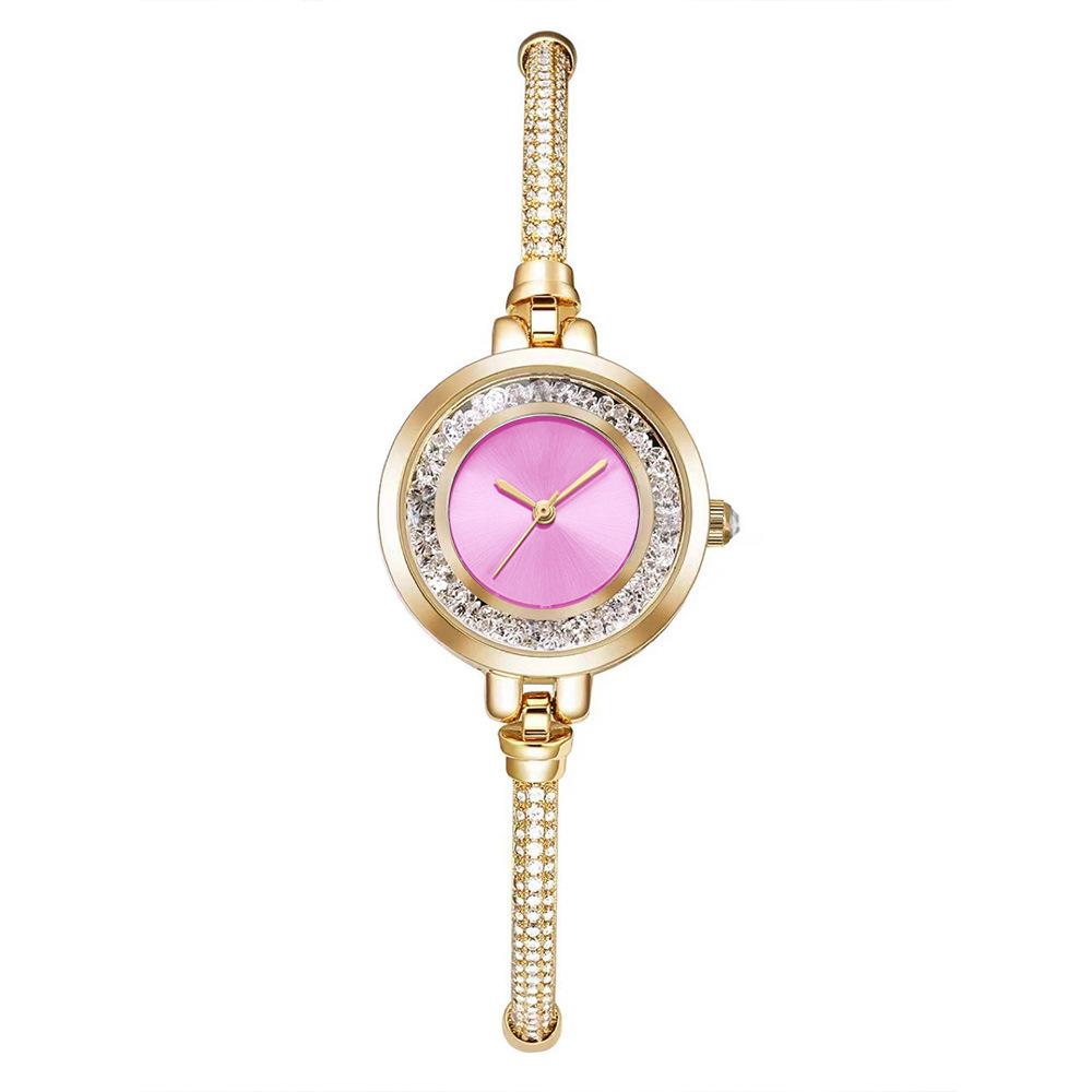 Nya moderiktiga casual fina armbandsklockor för dam armbandsur med strass kvicksand liten urtavla infällbar armband armbandsur present