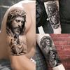 1 lapelis Realistiški Jėzaus Šventosios Motinos Maldos Laikini Tatuiruotės Vyrams Moterims Suaugusiems Ilgai Išliekančios Vandeniui Atsparios Laikinos Netikros Tatuiruotės Lipdukas