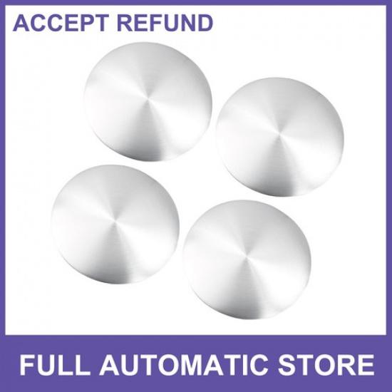 Four  65mm SWheel Center Hub Caps Emblem Decals Sticker Silver Tone Universal