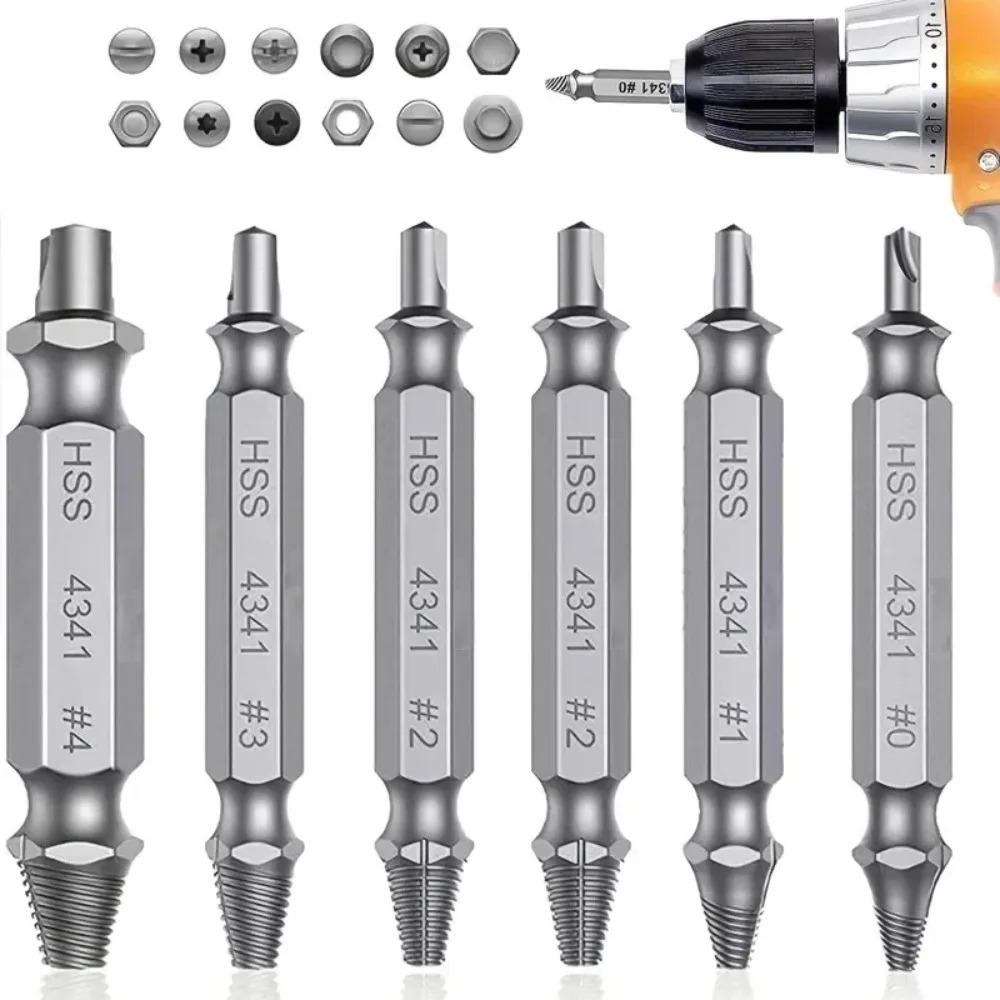 Damaged Screw Extractor Set Double Head Broken Bolt Remover Stripped Screw Easy Out Removal Tool for Stud Demolition Disassembly