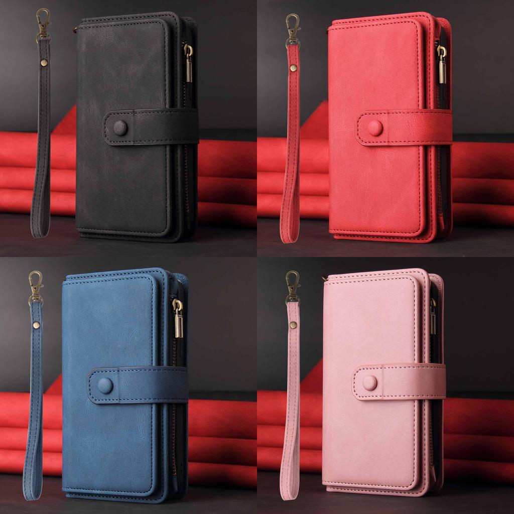Black Red Blue Pink Pu+tpu Flip Wallet Card Slot Case Cover For Oneplus Nord N200 Ce2 10t Full Protection Shell Oneplus 9
