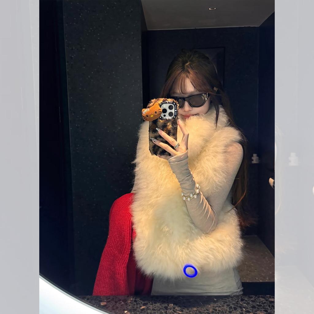 Xiaohua's marshmallow vest imitation fox fur turtleneck clear mountain twilight snow hemp bean fur vest fluffy coat