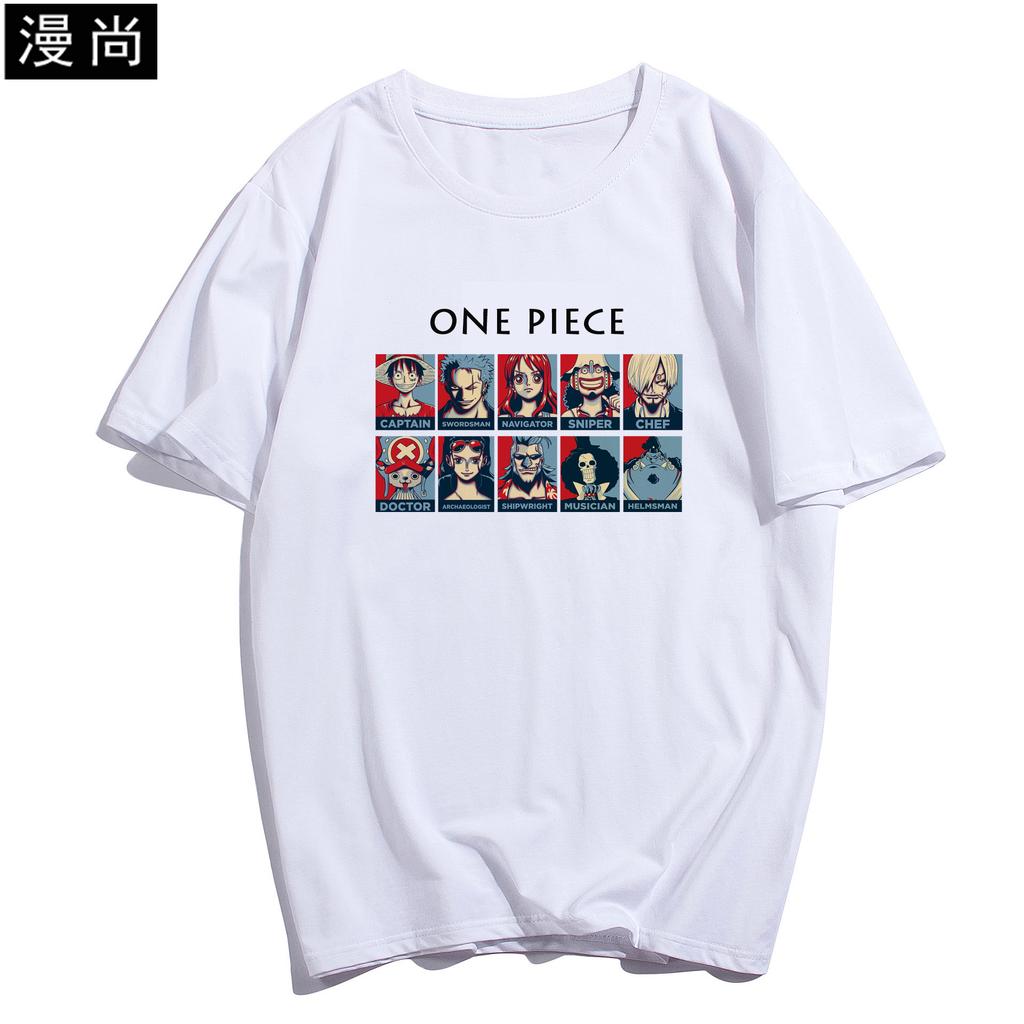 ONE PIECE Tshirt Mens Pure Cotton Casual Tshirt Round Neck Short Sleeve Clothing Summer Sports Casual Short Sleeve Popular Top