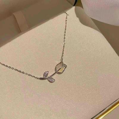 Tulip Necklace Female French Vintage Niche Premium Ins Style Jewelry Gift