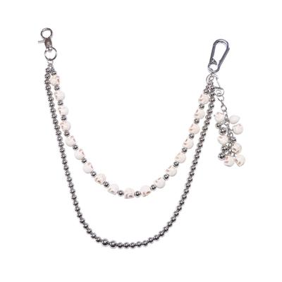 Punk Style Skull Jeans Chain Skull Charm Edgy Gothic Metal Waist Accessory For Women Girls