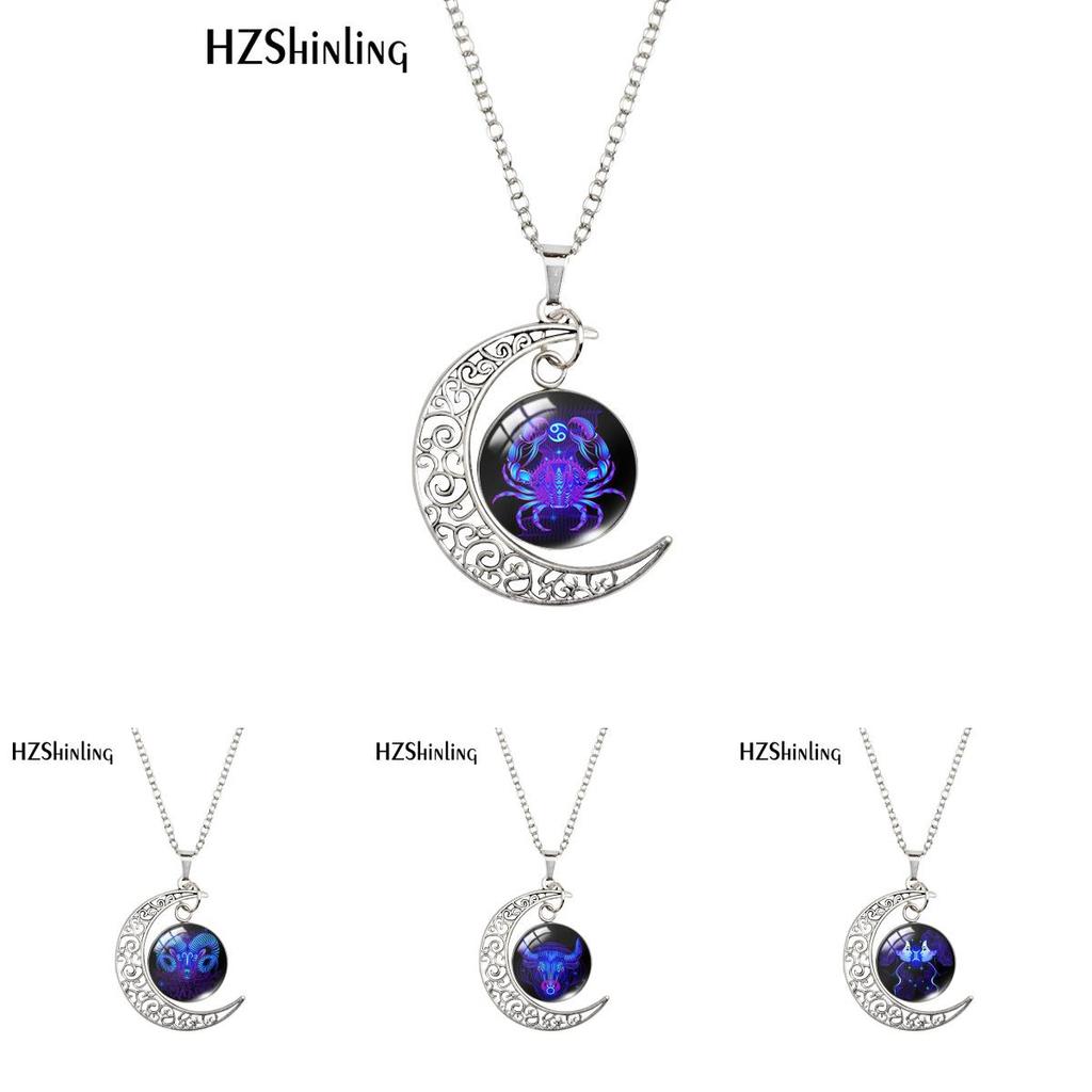 Stunning Zodiac Moonlight Gemstone Necklace In Geometric Design For Fashion Lovers