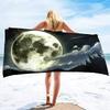 Microfiber Moon Beach Towel Oversized,Quick-dry Bath Towel,Super Absorbent Beach Towels Sandless for Bathroom Swim Sport Shower