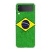 Transparent Phone Case For Samsung Galaxy Z Flip 3 4 5 6 7 Hard Folding PC Z Flip3 Flip4 Cover Large Brazil Flag