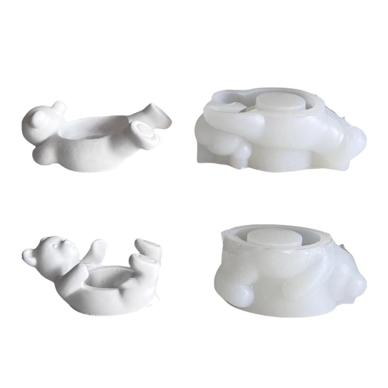 Candle Holder Silicone Mold Candle Bracket Molds Bear Shape Handmade Art Supplies Suitable for Making Candle Holder