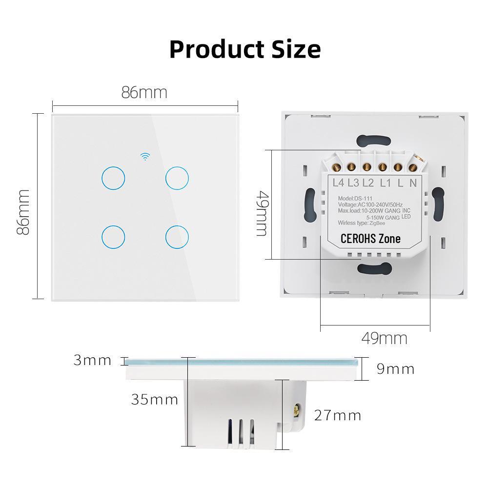 Tuya Graffiti Smart Touch Switch Panel, Alexa Compatible (EU/US/UK/AU)