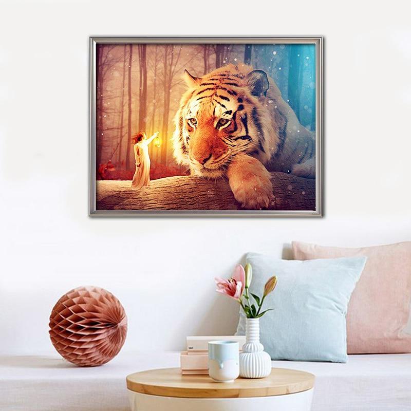 5D DIY Diamond Embroidery Animals Cross Stitch Diamond Painting Tiger Picture Of Rhinestones Diamond Mosaic Home Decor