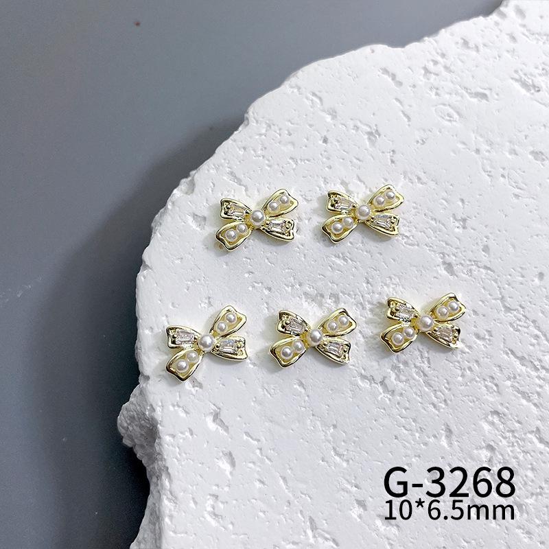Lux Zircon Bowknot Nail Art Jewelry - Sparkling French Niche Design